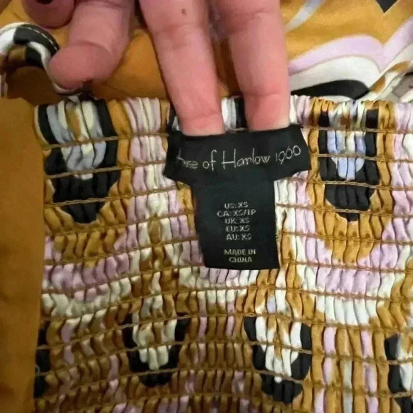 House of Harlow 1960 art deco print crop top sz XS - Picture 7 of 8